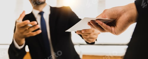 Preview: manager or boss show thumb up and give money bonus to worker after seeing success of profit