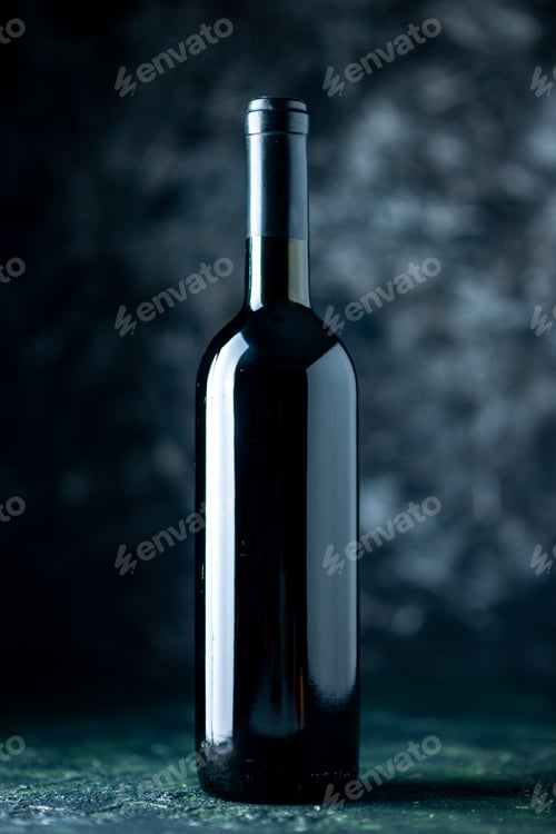 Preview: front view pomegranate wine on dark background drink fruit alcohol sour color bar restaurant juice