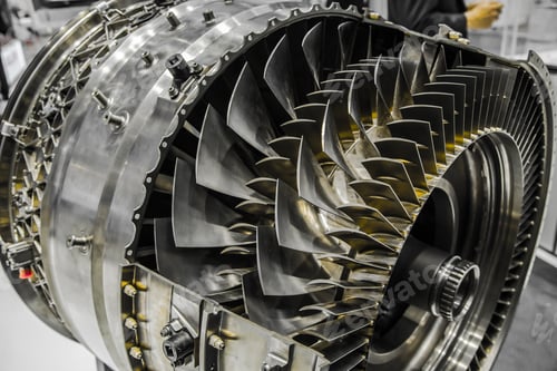 Preview: Jet Engine, Turbine blades of airplane