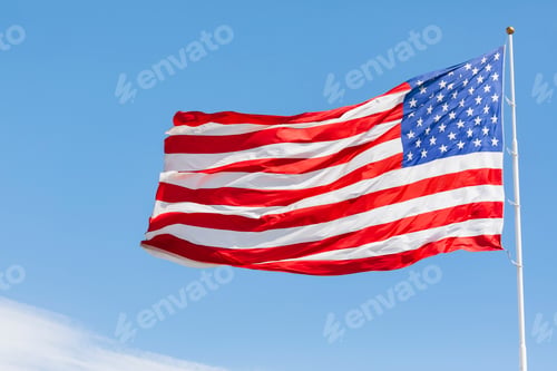Preview: American flag waving in the wind