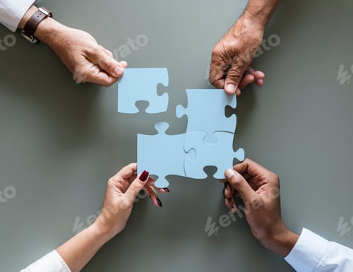 Preview: Business teamwork cooperation jigsaw isolated