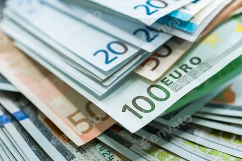 Preview: Euro and USA dollar money banknotes background
