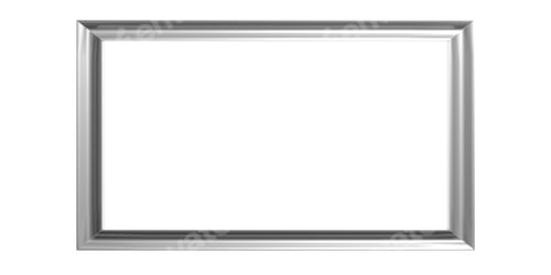Preview: Silver frame on white background. 3d illustration