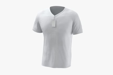 Preview: Men's White V-Neck T-Shirt with Tag