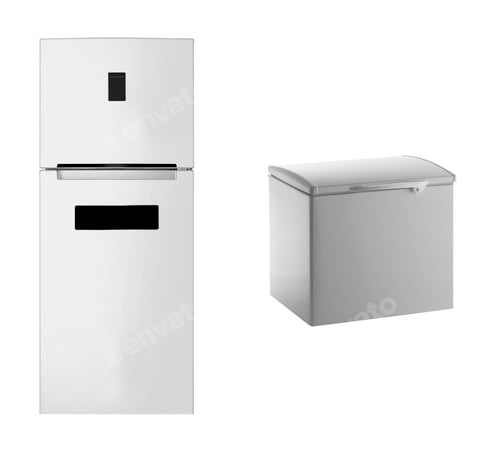 Preview: Modern steel refrigerator isolated