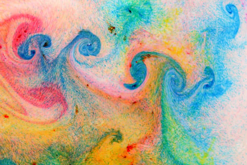 Preview: Fluid Art. Abstract Colorful Background. Multicolored Stains On Liquid. Multicolored Pattern With