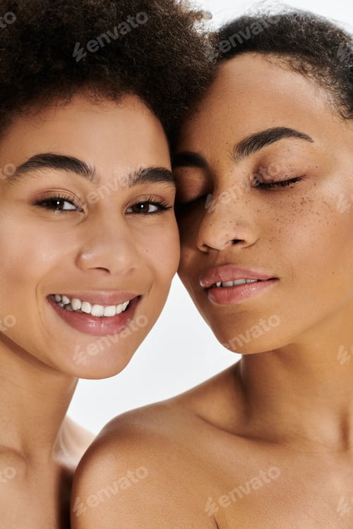 Preview: Capturing intimacy and connection between two joyful individuals in a soft natural light setting