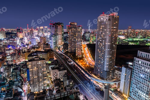 Preview: Tokyo, Japan Minato Ward at Night
