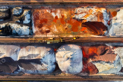 Preview: Aerial view of the coal storage facility. Production and industry. View from a drone.