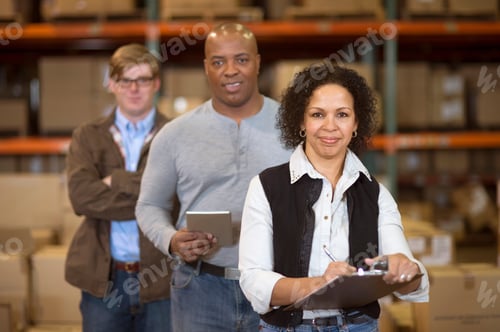 Preview: Portrait of warehouse workers
