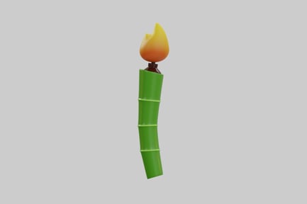 Preview: Green cylinder with flame on top.