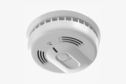Preview: Modern Round Smoke Detector with Silence Button