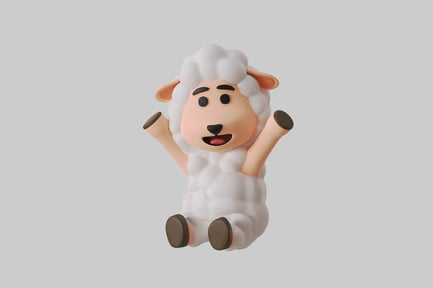 Preview: Happy cartoon sheep character