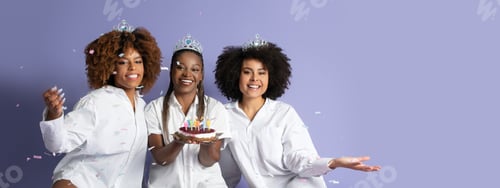 Preview: Joyful African American ladies have birthday party