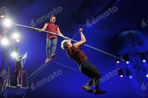 Preview: Circus Performers Perform Dangerous Balancing Stunt on Tightrope