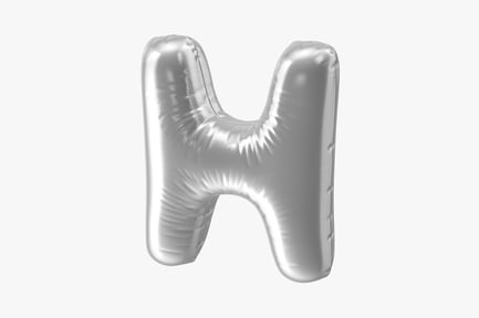 Preview: Metallic Silver Foil Letter H Balloon