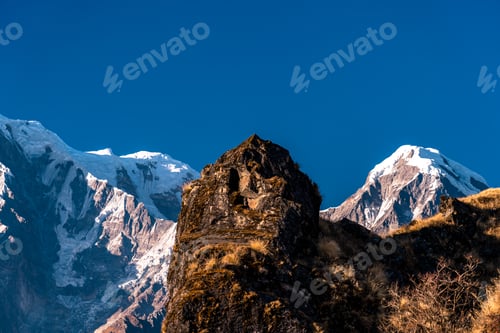 Preview: Landscape view of mountain range in Kaski, Nepal.