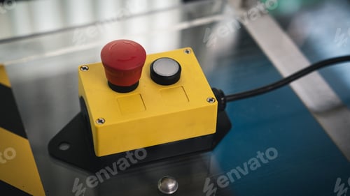 Preview: A red and yellow button with a yellow box