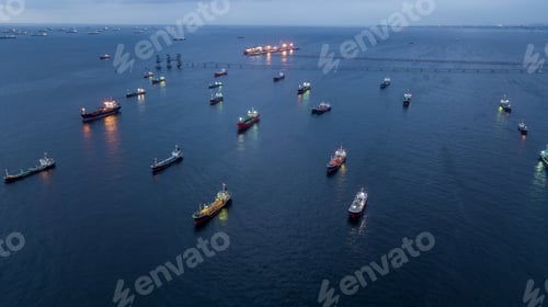 Preview: Aerial view oil chemical tanker at sea, Industrial crude oil and fuel tanker ship in deep ocean.