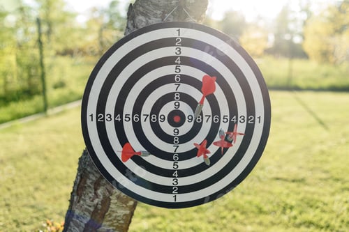 Preview: Round darts target with arrows
