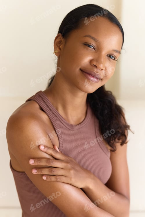 Preview: Body Care. Woman Embracing Self-Care and Skin Nurture with Confidence