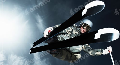 Preview: Skier jumping low angle