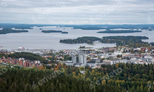 Preview: Cityscape of Kuopio from Puijo tower in Eastern finland.