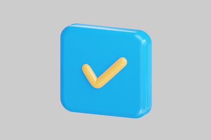Preview: Blue square checkmark approval icon