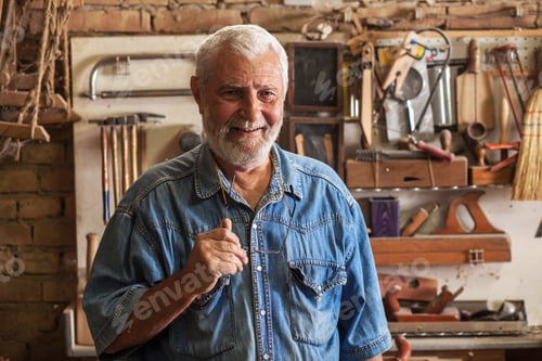 Preview: Experienced carpenter working in his workshop.