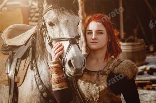 Preview: Viking girl. Reconstruction of a medieval scene