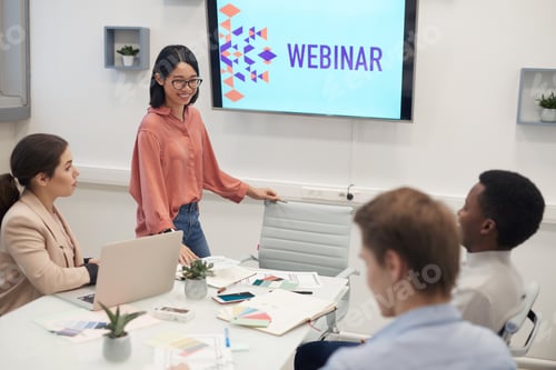 Preview: Asian Young Woman Giving Presentation