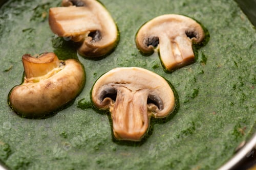 Preview: Palak Mushroom is an Indian curry dish