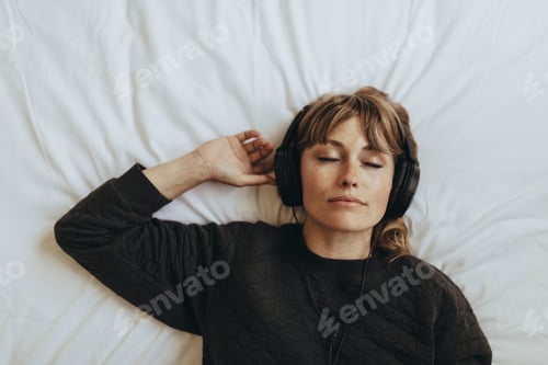 Preview: Woman listening to music during coronavirus quarantine