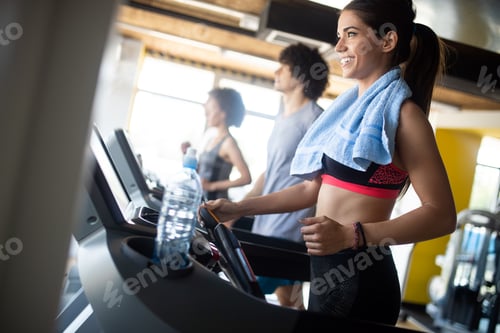 Preview: Group of sportive people in a gym. Concepts about lifestyle and sport in a fitness club