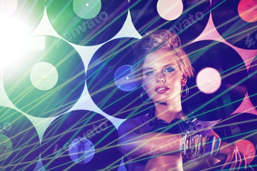 Preview: Music is my life. Shot of a beautiful young dj sitting against a wall of records.