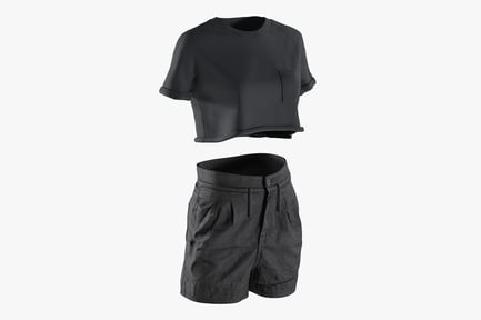 Preview: Women's Crop Top and High-Waisted Shorts Outfit