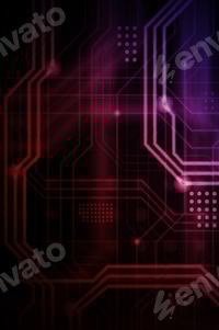 Preview: An abstract technological background consisting of a multitude of luminous guiding lines and dots