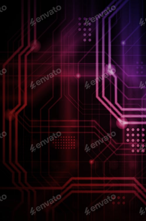 Preview: An abstract technological background consisting of a multitude of luminous guiding lines and dots