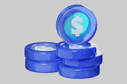 Preview: Stacked Blue Dollar Coins