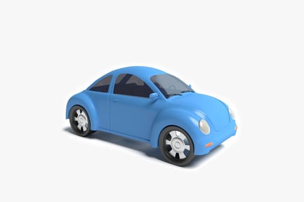 Preview: Stylized Blue Compact Car