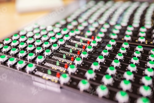 Preview: Green Buttons Arrayed on Electronic Circuit Board