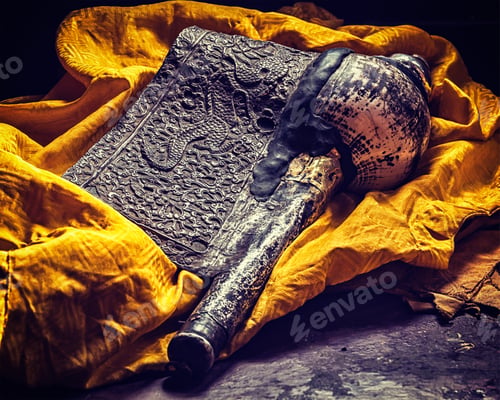 Preview: Dung-Dkar trumpet conch shell - religious music instrument