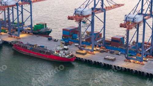 Preview: Shipyard Cargo Container Sea Port Freight forwarding service logistics and transportation. In