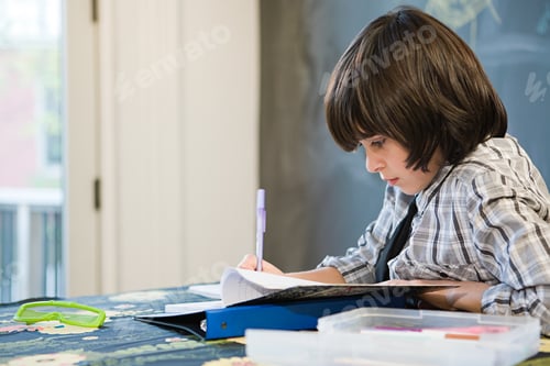 Preview: Boy doing homework