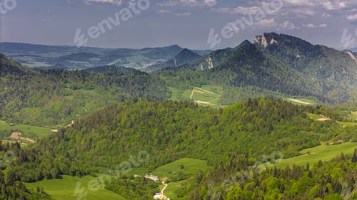 Preview: Pieniny National Park landscape , aerial drone view
