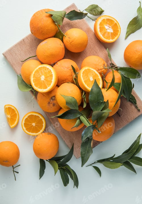 Preview: Healthy fruits, orange fruits background. Slices of citrus fruits - oranges.