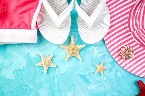 Preview: Set of Woman's things accessories summer season.