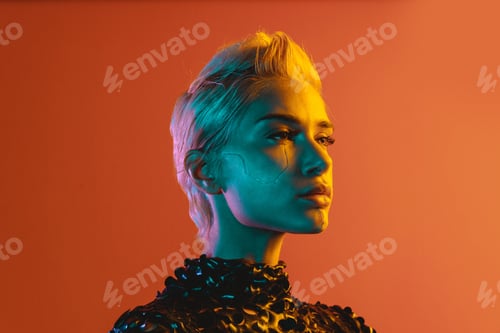 Preview: Representation of a bionic super human with advanced technology parts