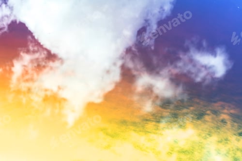 Preview: Art effect of golden trees under colorful sky
