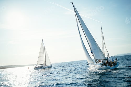 Preview: Portrait of sailing boats on open sea
